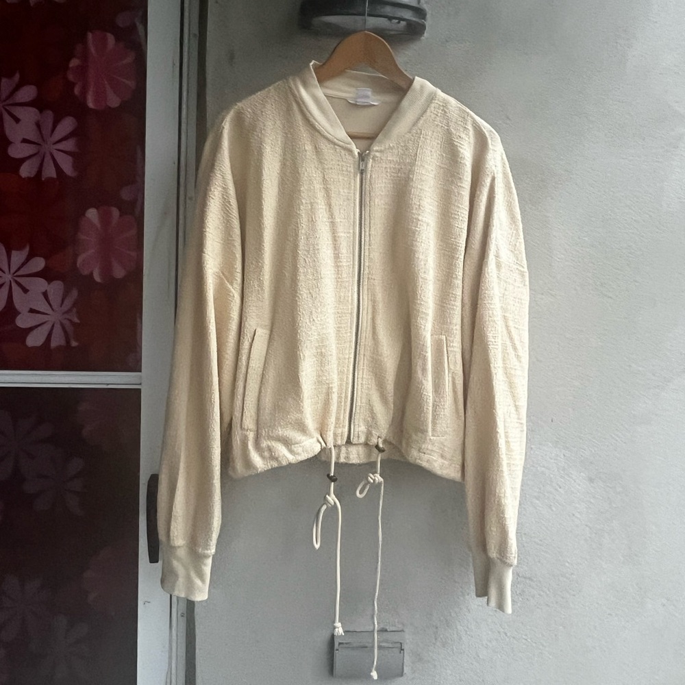 BB Dakota Lightweight Women's Cream Bomber Jacket Size XL